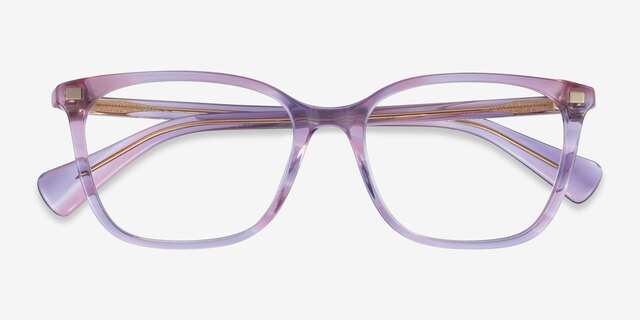 Ralph RA7142 Purple Floral AcetateEyeglass Frames from EyeBuyDirect, Closed View