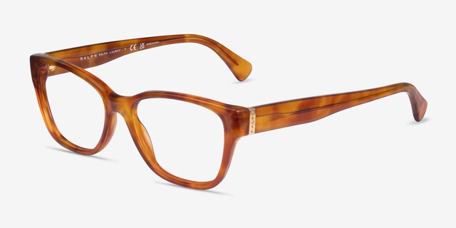 Ralph RA7150 Tortoise AcetateEyeglass Frames from EyeBuyDirect, Angle View