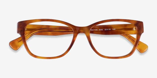 Ralph RA7150 Tortoise AcetateEyeglass Frames from EyeBuyDirect, Closed View