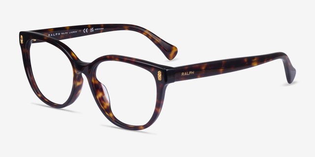 Ralph RA7153 Dark Tortoise AcetateEyeglass Frames from EyeBuyDirect, Angle View