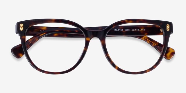 Ralph RA7153 Dark Tortoise AcetateEyeglass Frames from EyeBuyDirect, Closed View