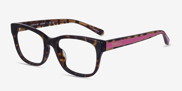 Coach HC6197U Dark Tortoise AcetateEyeglass Frames from EyeBuyDirect, Angle View