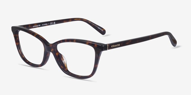 Coach HC6206U Dark Tortoise AcetateEyeglass Frames from EyeBuyDirect, Angle View