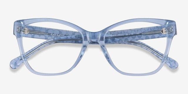 Coach HC6207U Transparent Blue AcetateEyeglass Frames from EyeBuyDirect, Closed View