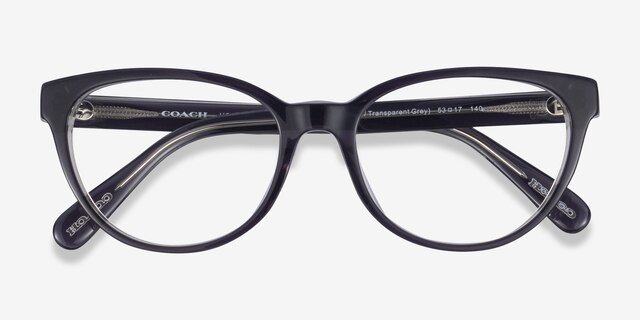 Coach HC6210U Transparent Gray AcetateEyeglass Frames from EyeBuyDirect, Closed View