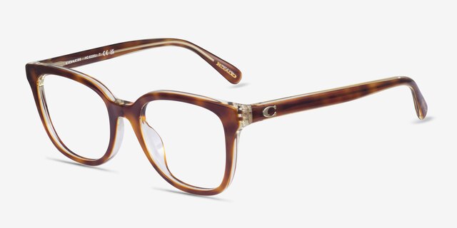 Coach HC6225U Dark Tortoise AcetateEyeglass Frames from EyeBuyDirect, Angle View