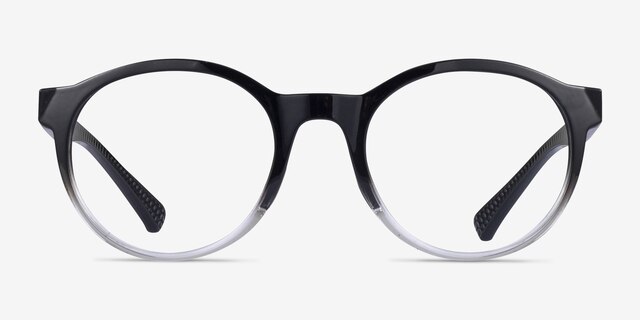 Oakley Spindrift Rx Polished Black Fade PlasticEyeglass Frames from EyeBuyDirect, Front View