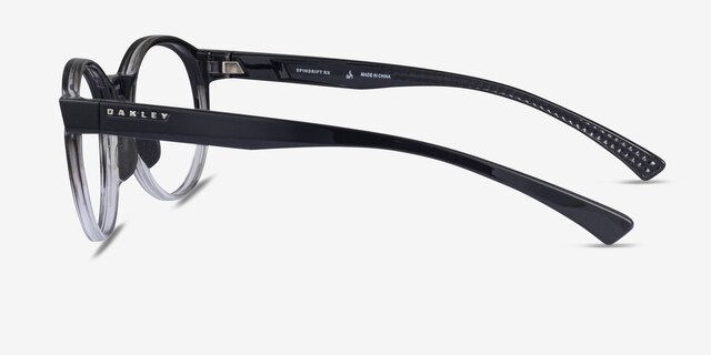 Oakley Spindrift Rx Polished Black Fade PlasticEyeglass Frames from EyeBuyDirect, Side View