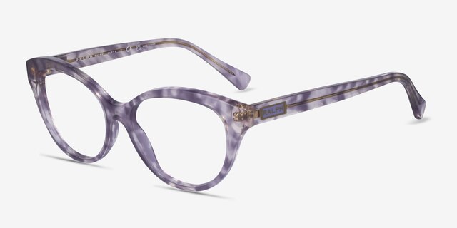 Ralph RA7116 Purple Tortoise AcetateEyeglass Frames from EyeBuyDirect, Angle View