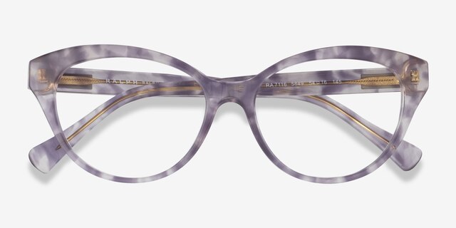 Ralph RA7116 Purple Tortoise AcetateEyeglass Frames from EyeBuyDirect, Closed View