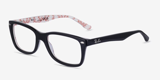 Ray-Ban RB5228 Black Floral AcetateEyeglass Frames from EyeBuyDirect, Angle View
