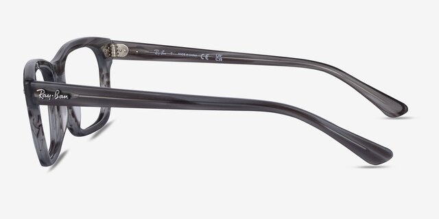 Ray-Ban RB5383 Striped AcetateEyeglass Frames from EyeBuyDirect, Side View