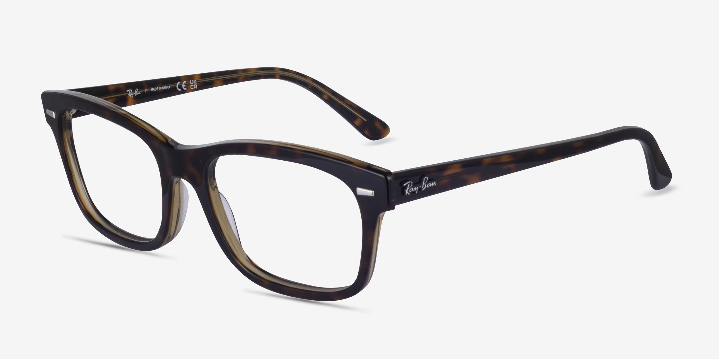 Ray-Ban RB5383 - Rectangle Blue Tortoise Frame Eyeglasses