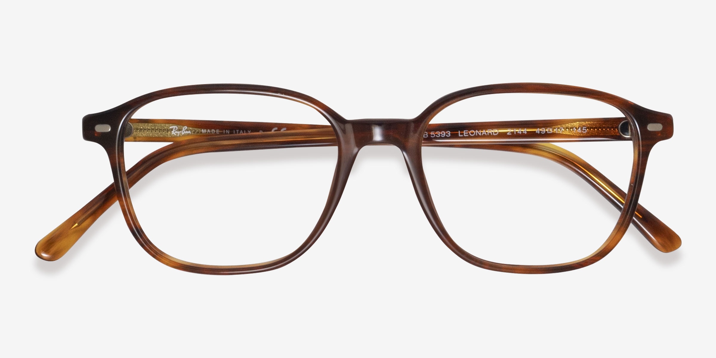 Ray-Ban RB5393 Leonard - Square Black Frame Eyeglasses | Eyebuydirect