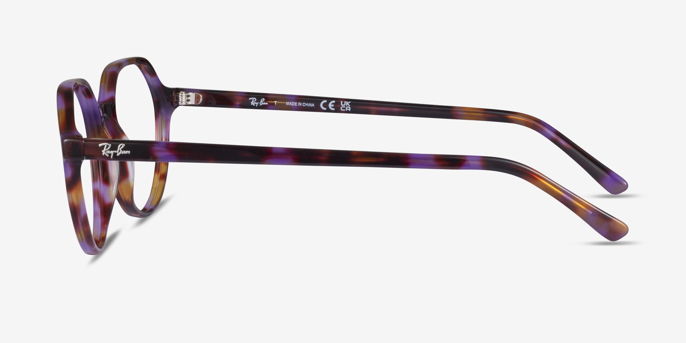 Ray-Ban RB5395 Thalia - Geometric Purple Tortoise Frame Glasses