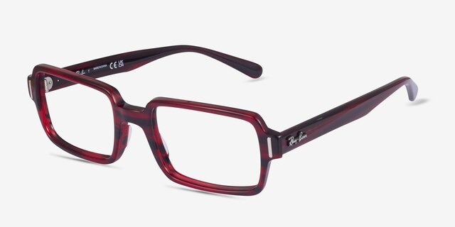 Ray-Ban RB5473 Benji Striped Red AcetateEyeglass Frames from EyeBuyDirect, Angle View