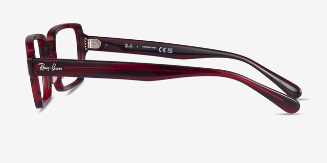 Ray-Ban RB5473 Benji Striped Red AcetateEyeglass Frames from EyeBuyDirect, Side View