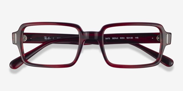 Ray-Ban RB5473 Benji Striped Red AcetateEyeglass Frames from EyeBuyDirect, Closed View