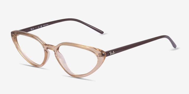 Ray-Ban RB7188 Brown PlasticEyeglass Frames from EyeBuyDirect, Angle View