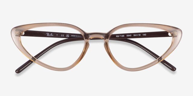 Ray-Ban RB7188 Brown PlasticEyeglass Frames from EyeBuyDirect, Closed View