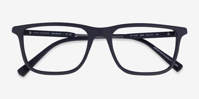 Armani Exchange AX3126 Navy Eco-friendlyEyeglass Frames from EyeBuyDirect, Closed View