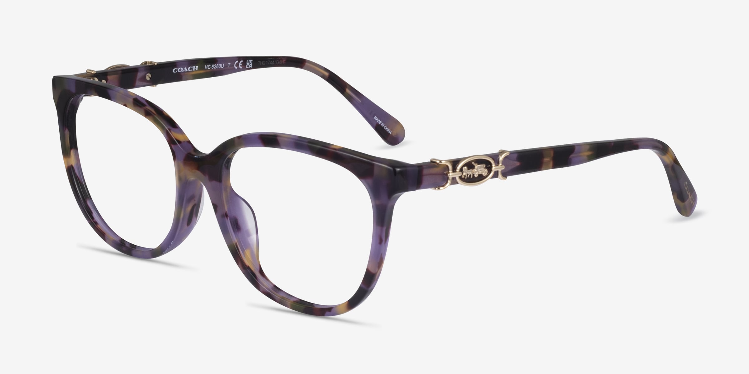 Coach HC6260U - Cat Eye Purple Tortoise Frame Glasses For Women