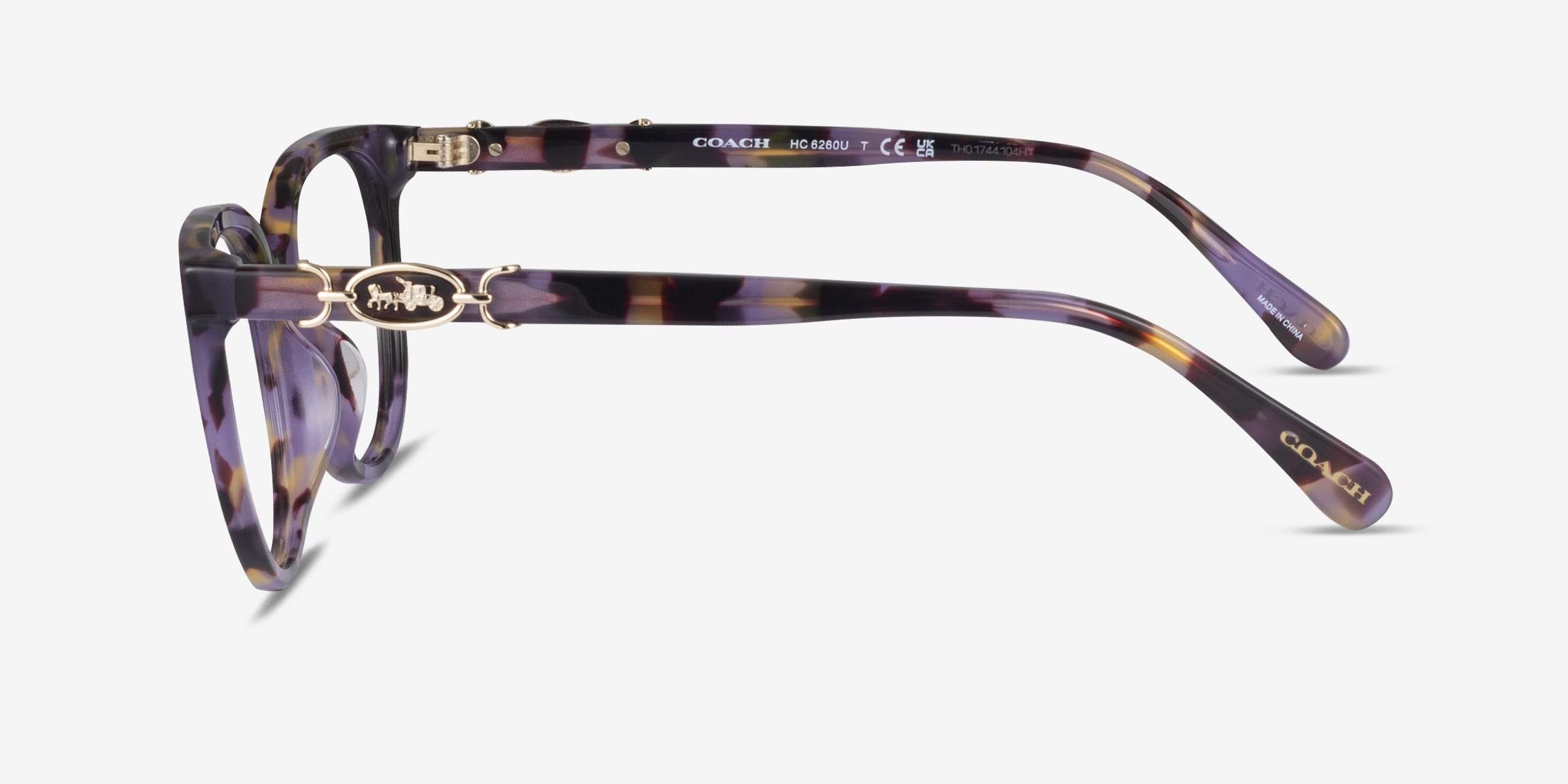 Coach HC6260U - Cat Eye Purple Tortoise Frame Glasses For 