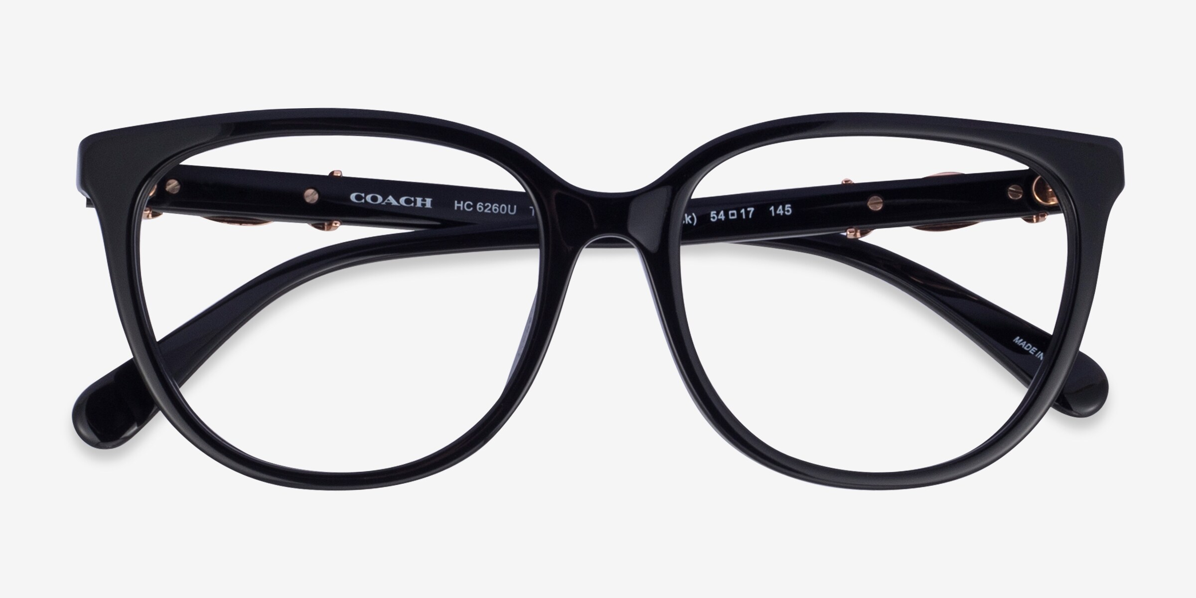 Coach HC6260U - Cat Eye Black Frame Glasses For Women