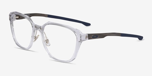 Oakley Slender Transparent PlastiqueMontures de lunettes de vue d'EyeBuyDirect, Vue d'Angle