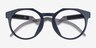Oakley OX8139A Hstn Matte Blue PlastiqueMontures de lunettes de vue d'EyeBuyDirect, Vue Rapprochée