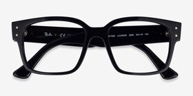 Ray-Ban RB7256 Laurene Noir Acétate Montures de lunettes de vue d'EyeBuyDirect, Vue Rapprochée