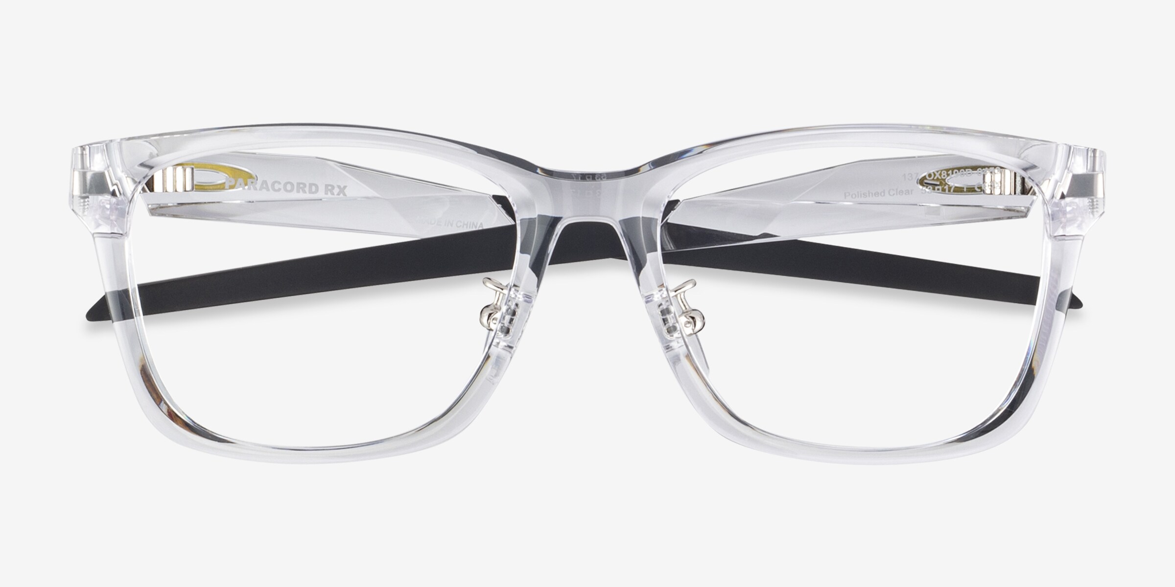 Oakley Paracord Rx - Square Polished Clear Frame Eyeglasses