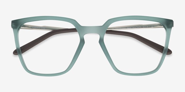 Oakley Bmng Sq Matte Trans Pacific Eco-friendlyEyeglass Frames from EyeBuyDirect, Closed View