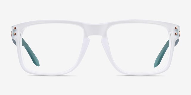 Oakley Holbrook Rx Matte Clear PlasticEyeglass Frames from EyeBuyDirect, Front View