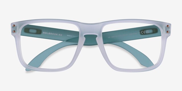 Oakley Holbrook Rx Matte Clear PlasticEyeglass Frames from EyeBuyDirect, Closed View