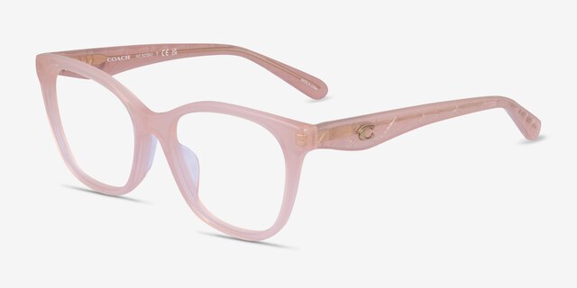 Coach HC6256U Milky Pink AcetateEyeglass Frames from EyeBuyDirect, Angle View