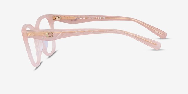Coach HC6256U Milky Pink AcetateEyeglass Frames from EyeBuyDirect, Side View