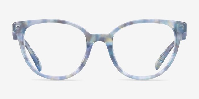 Coach HC6259U Pearlized Blue Watercolor AcetateEyeglass Frames from EyeBuyDirect, Front View