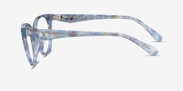 Coach HC6259U Pearlized Blue Watercolor AcetateEyeglass Frames from EyeBuyDirect, Side View
