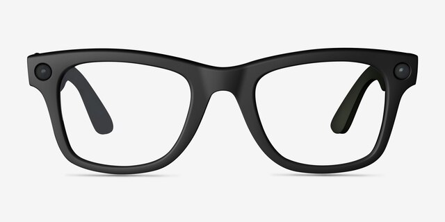Ray-Ban Meta Wayfarer Matte Black Plastic from EyeBuyDirect, Front View