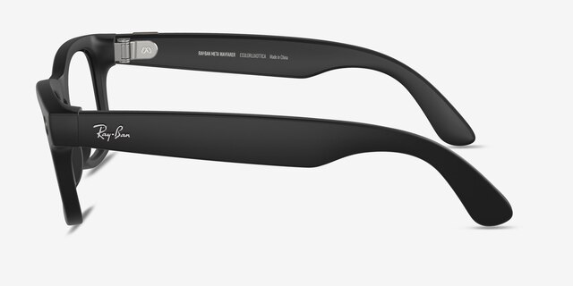 Ray-Ban Meta Wayfarer Matte Black Plastic from EyeBuyDirect, Side View