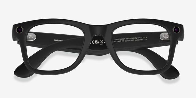 Ray-Ban Meta Wayfarer Matte Black Plastic from EyeBuyDirect, Closed View