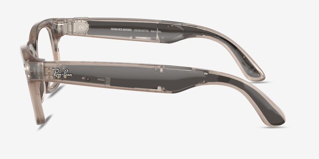 Ray-Ban Meta Wayfarer Shiny Warm Stone Plastic from EyeBuyDirect, Side View