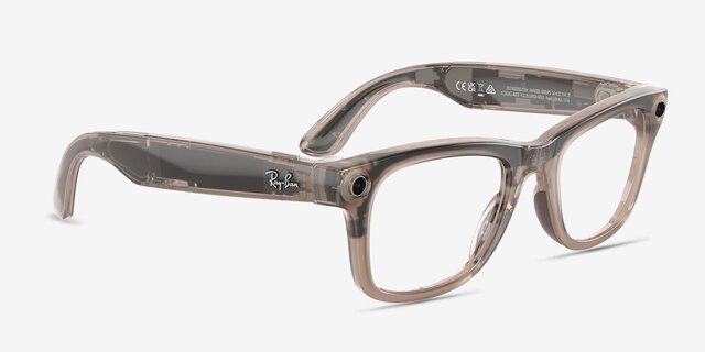 Ray-Ban Meta Wayfarer Shiny Warm Stone Plastic from EyeBuyDirect
