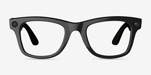 Ray-Ban Meta Wayfarer Shiny Black Plastic from EyeBuyDirect, Front View