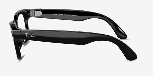 Ray-Ban Meta Wayfarer Shiny Black Plastic from EyeBuyDirect, Side View