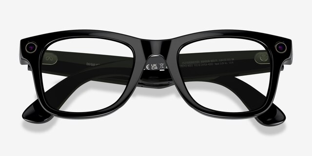 Ray-Ban Meta Wayfarer Shiny Black Plastic from EyeBuyDirect, Closed View