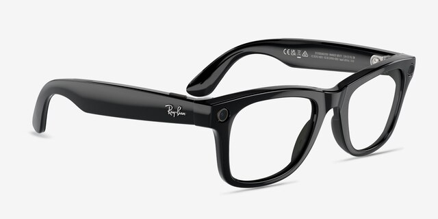 Ray-Ban Meta Wayfarer Shiny Black Plastic from EyeBuyDirect