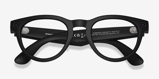 Ray-Ban Meta Headliner Satin Black Plastic from EyeBuyDirect, Closed View