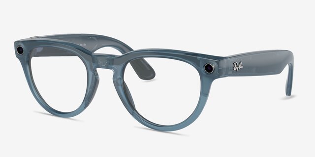 Ray-Ban Meta Headliner Shiny Jeans Plastic from EyeBuyDirect, Angle View